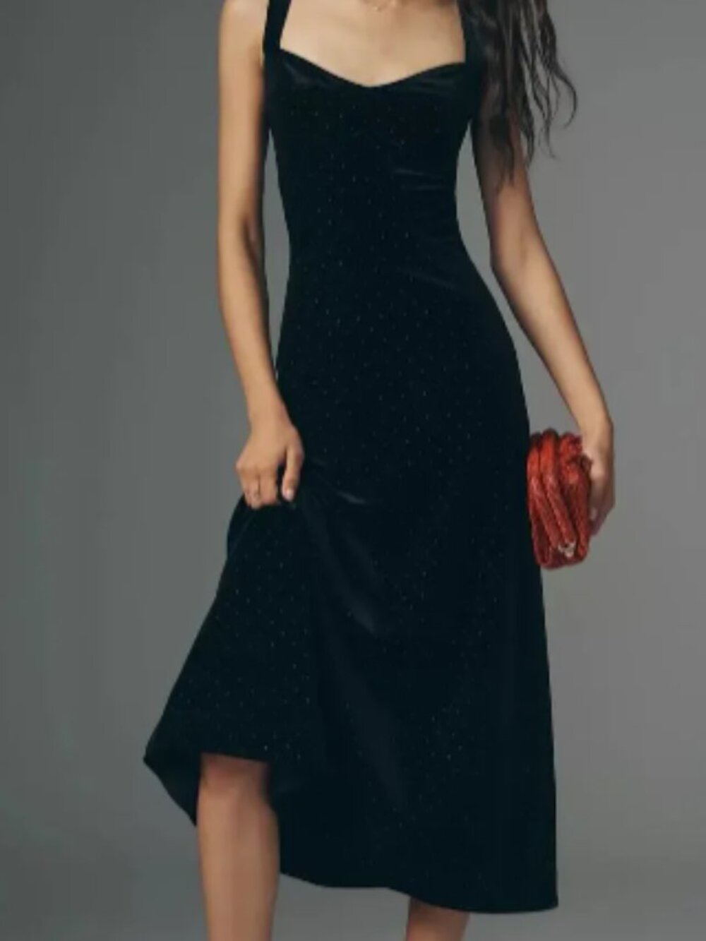 NWT Maeve Jocelyn Velvet Diamanté Midi Dress XXS $188